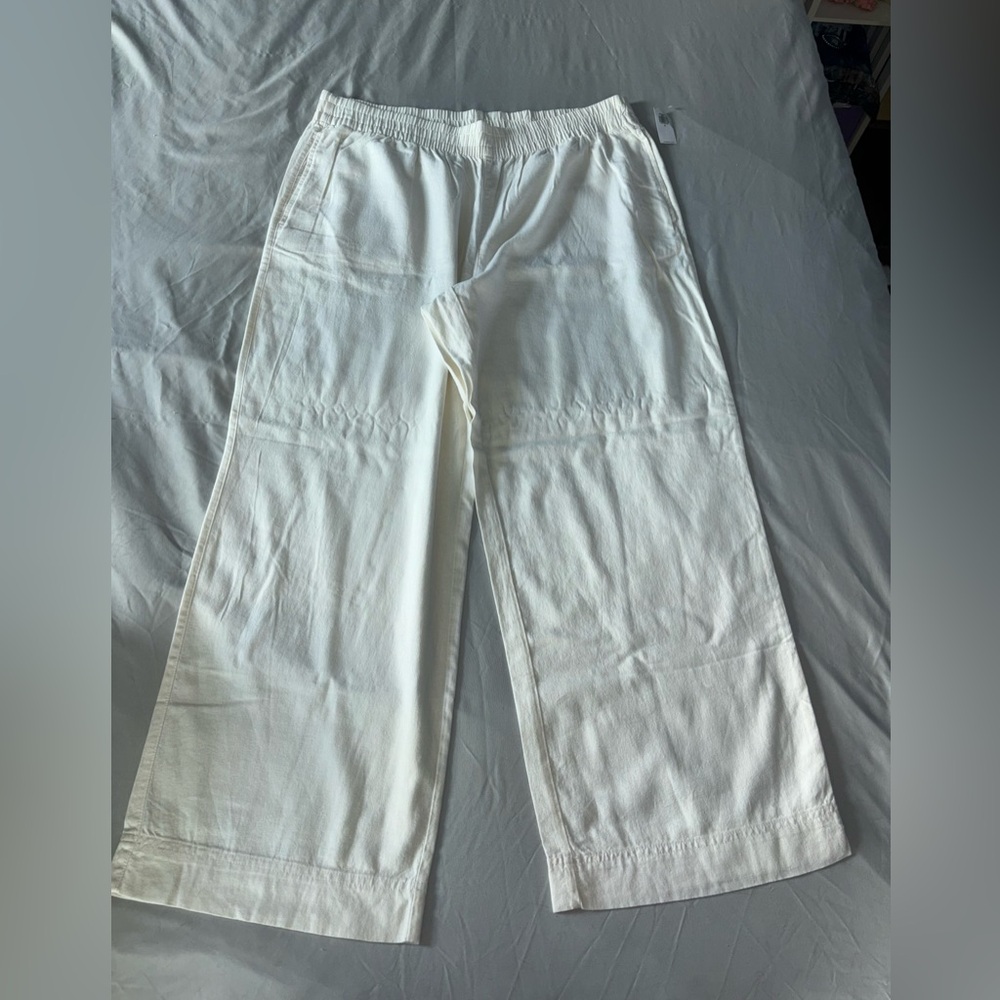 Old Navy Cream High-Rise Wide-Leg Pants